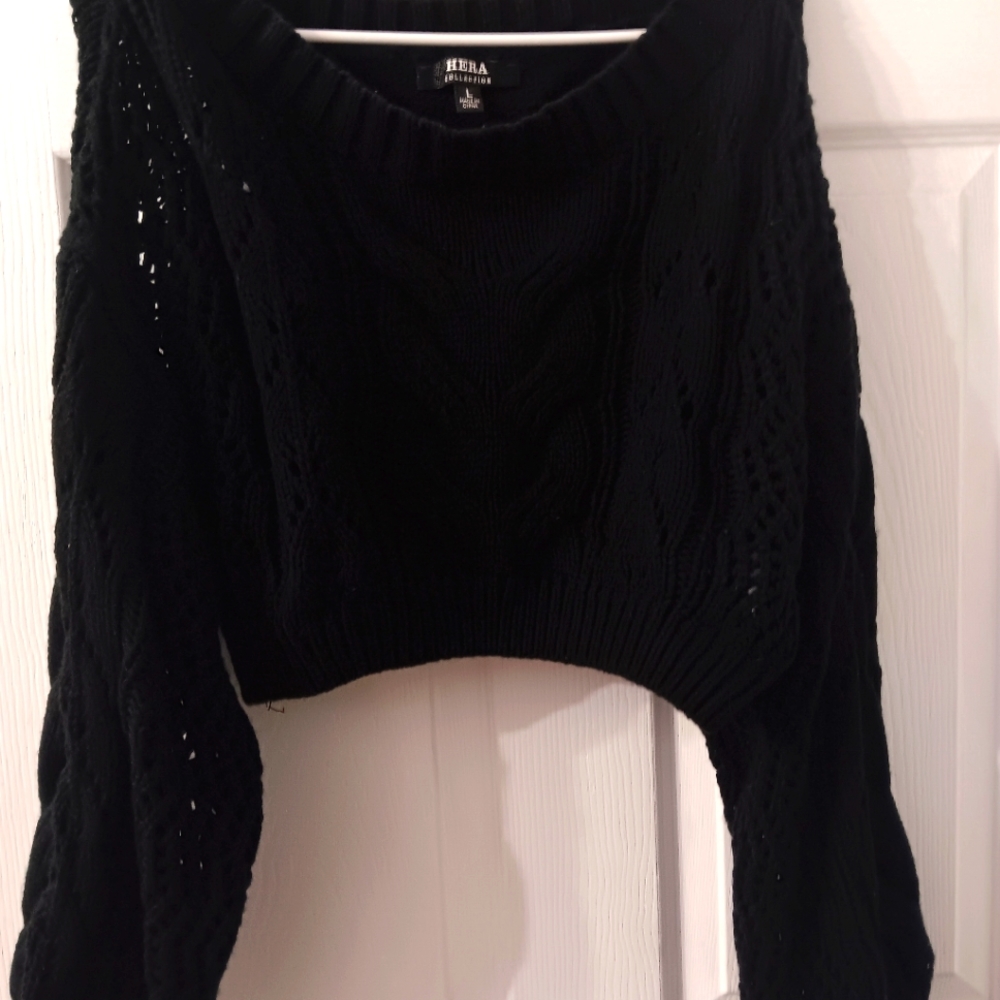Cropped black sweater